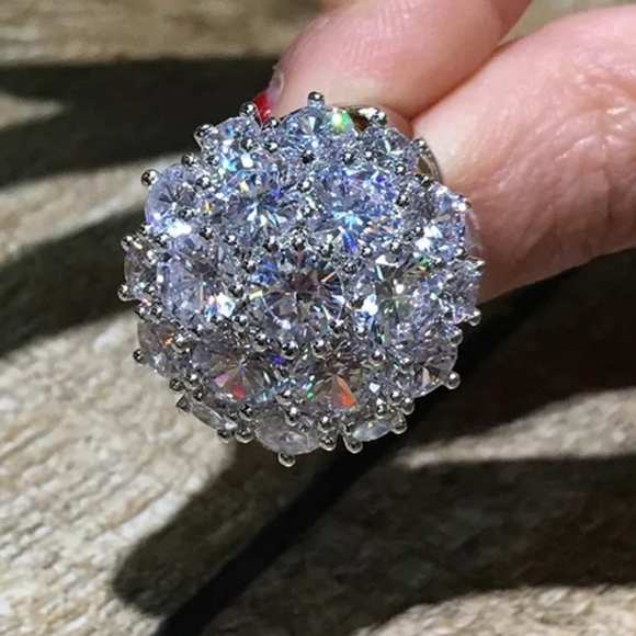 Sterling silver diamond ring - Picture 5 of 5